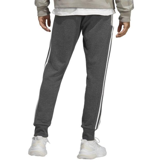 Calça Jogger Adidas Terry Tapered Cuff Masculina - Cinza e Branco 3GG