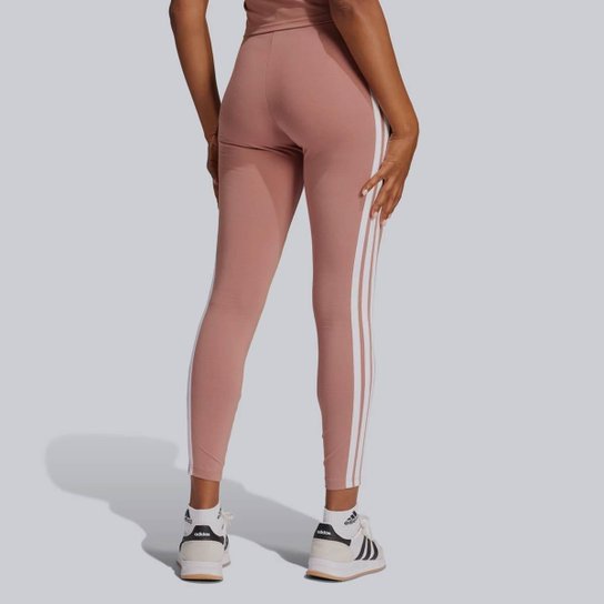 Calça Legging Adidas 3 Stripes Feminina Marrom