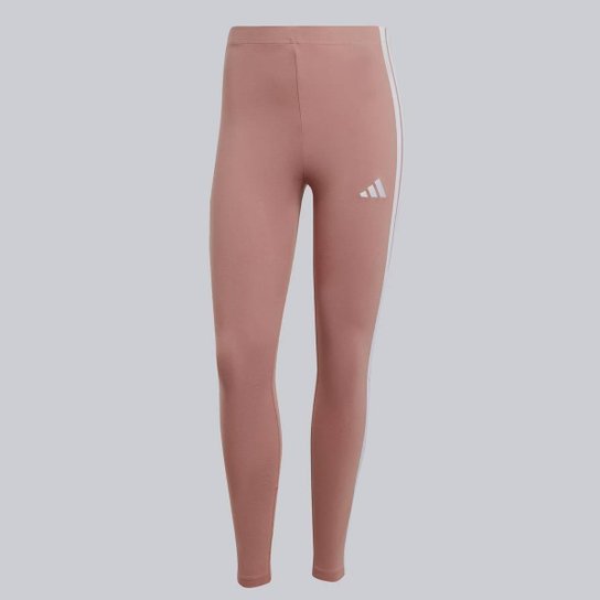Calça Legging Adidas 3 Stripes Feminina Marrom
