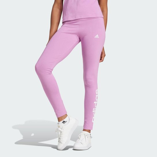 Calça Legging Adidas Cós Alto Essentials Logo Feminina