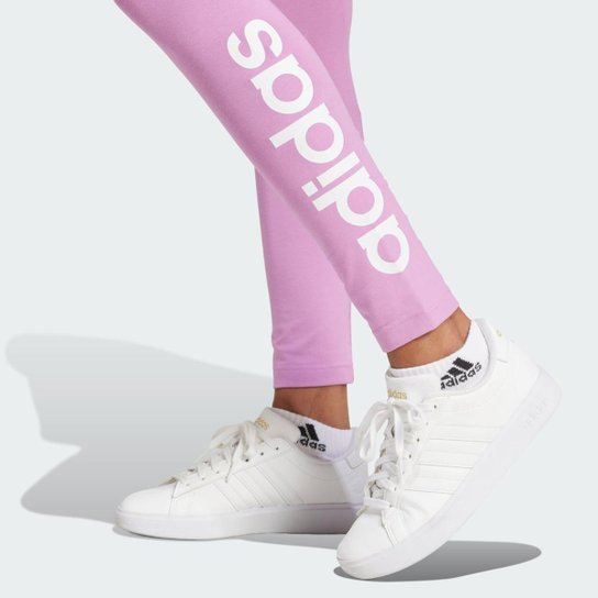 Calça Legging Adidas Cós Alto Essentials Logo Feminina