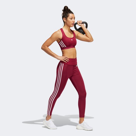 Calça Legging Adidas Essentials 3 Listras Feminina