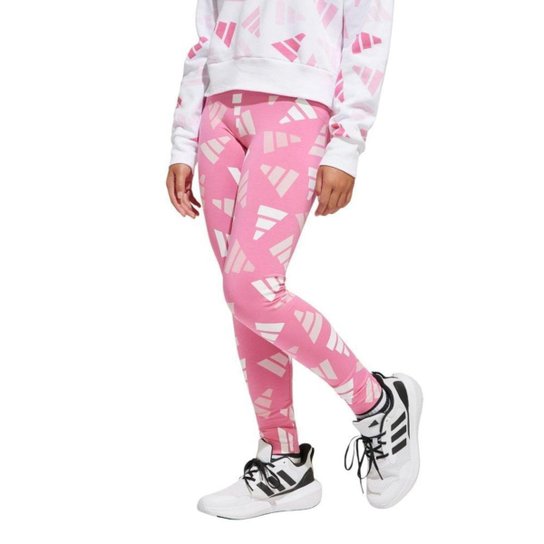 Calça Legging Adidas Essentials Logo Celebration Infantil - Rosa 11-12