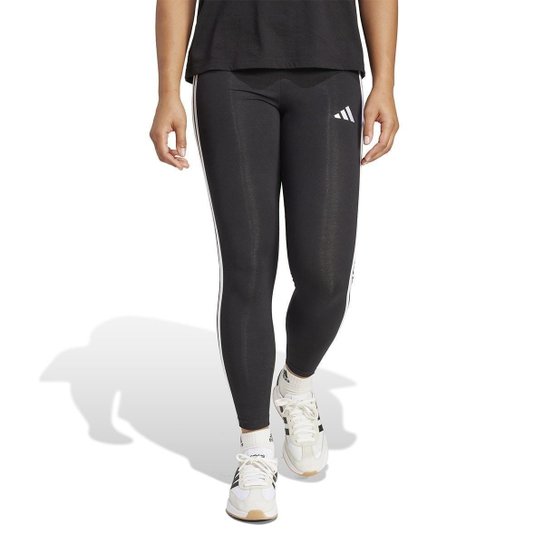 Calça Legging Adidas Feminina Algodão Essentials 3-Stripes Treino
