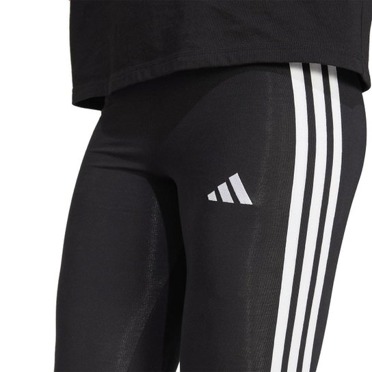 Calça Legging Adidas Feminina Algodão Essentials 3-Stripes Treino