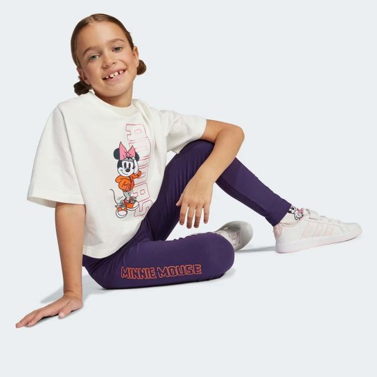 Calça Legging Infantil Adidas Disney Minnie Menina