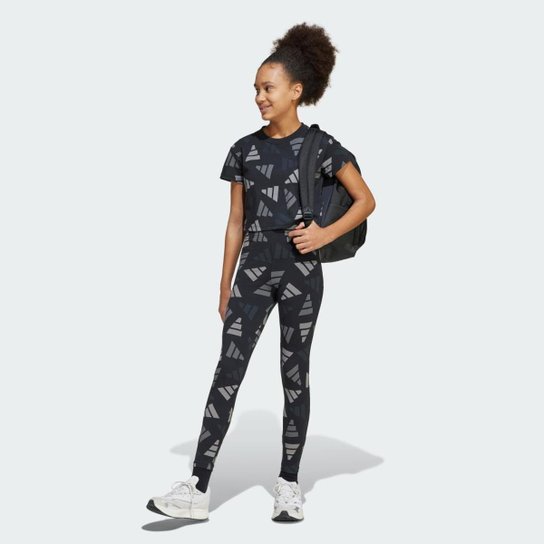 Calça Legging Infantil Adidas Seasonal Essentials Logo Celebration