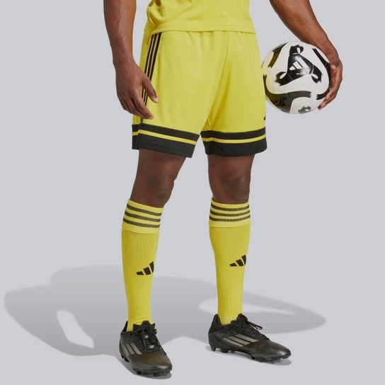 Calção Adidas Squadra 25 Amarelo e Preto