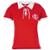 Camisa Baby Look Feminina Retrô Internacional Gola Polo Nº 9 - Vermelho