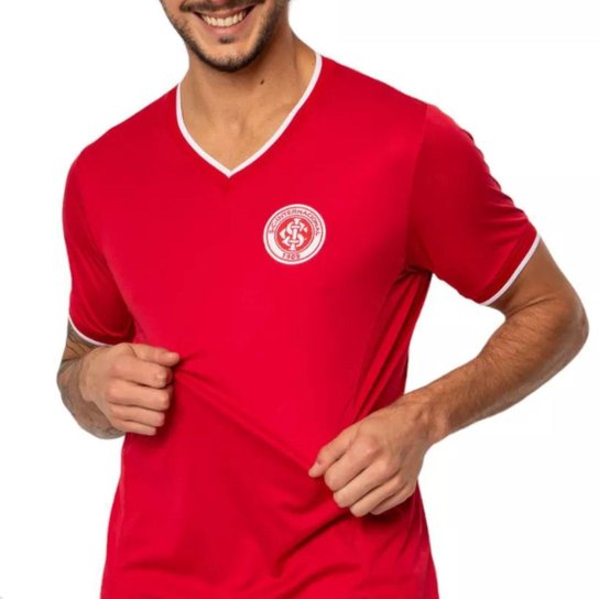 Camisa Internacional Adulto Oficial Retrô Vintage Vermelha