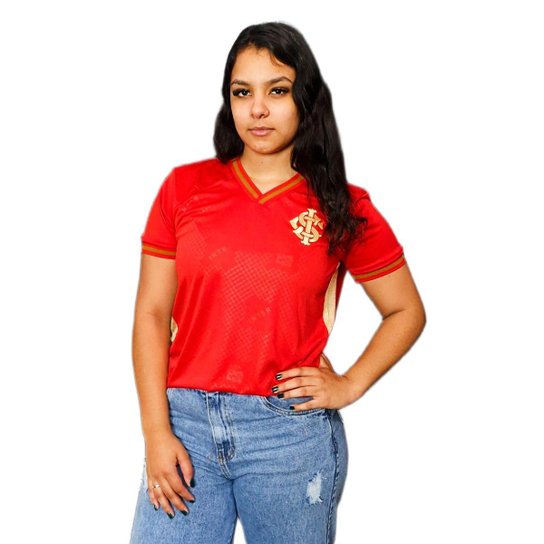 Camisa Internacional Baby Look Símbolo Gold - Feminina Tamanho:GG;Cor:;Gênero:Feminino