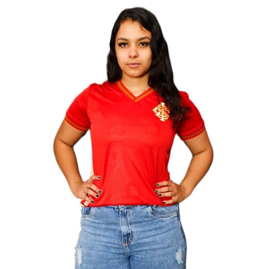 Camisa Internacional Baby Look Símbolo Gold - Feminina Tamanho:GG;Cor:;Gênero:Feminino