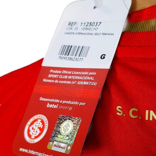 Camisa Internacional Baby Look Símbolo Gold - Feminina Tamanho:GG;Cor:;Gênero:Feminino