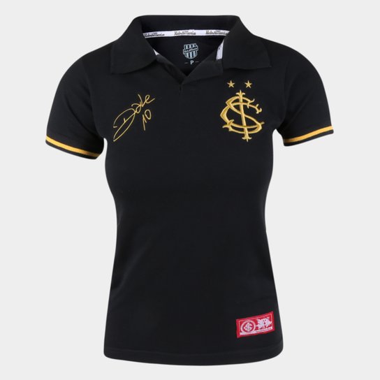 Camisa Internacional D'Alessandro Gold RetrôMania Feminina - Preto