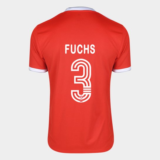 Camisa Internacional I 20/21 Nº 3 Fuchs Torcedor Adidas Masculina - Vermelho