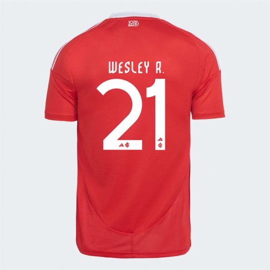Camisa Internacional I 25/26 Wesley nº 21 Torcedor Adidas Masculina