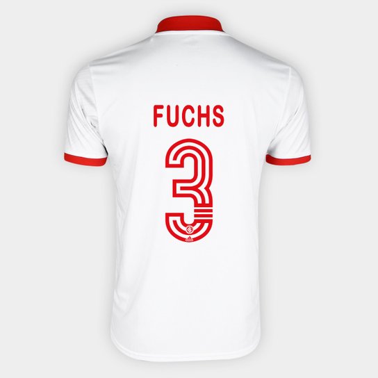 Camisa Internacional II 20/21 Nº 3 Fuchs Torcedor Adidas Masculina - Branco