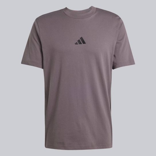 Camiseta Adidas 3 Stripes Cinza e Preta