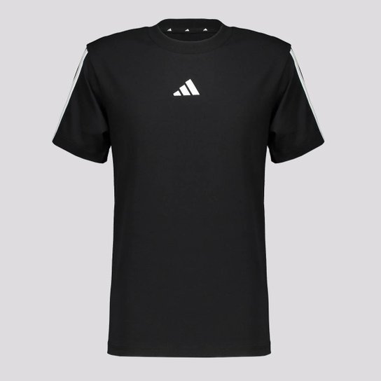 Camiseta Adidas 3 Stripes Juvenil Preta