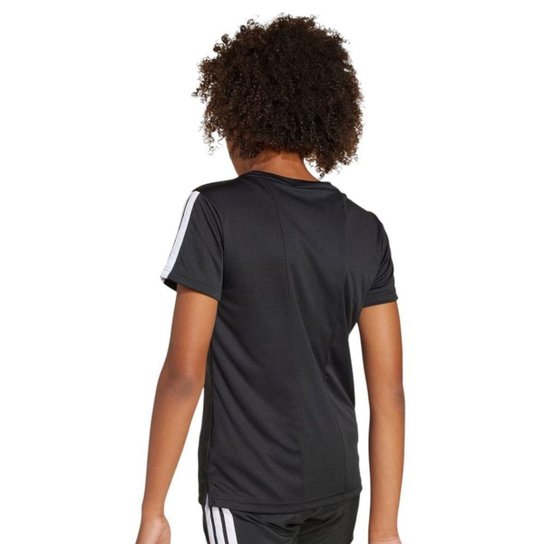 Camiseta Adidas 3 Stripes Juvenil - Preto 14-15