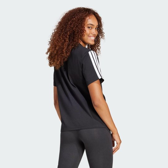 Camiseta Adidas Algodão Essentials Três Listras Feminina