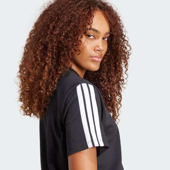 Camiseta Adidas Algodão Essentials Três Listras Feminina