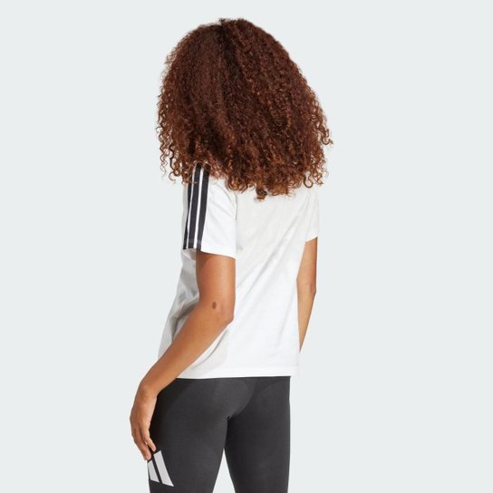 Camiseta Adidas Algodão Essentials Três Listras Feminina