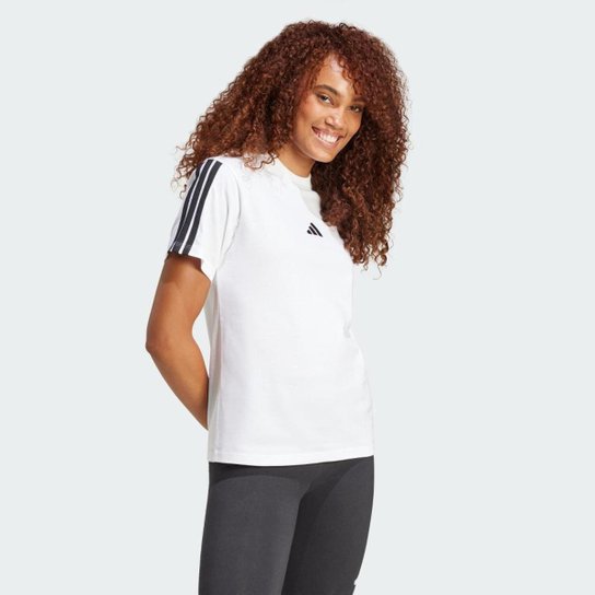 Camiseta Adidas Algodão Essentials Três Listras Feminina