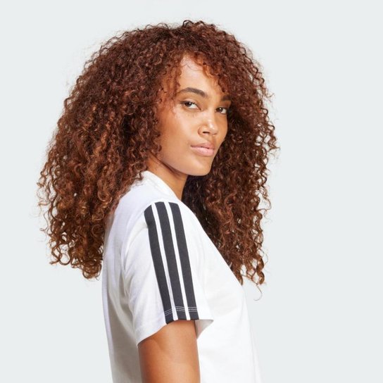 Camiseta Adidas Algodão Essentials Três Listras Feminina