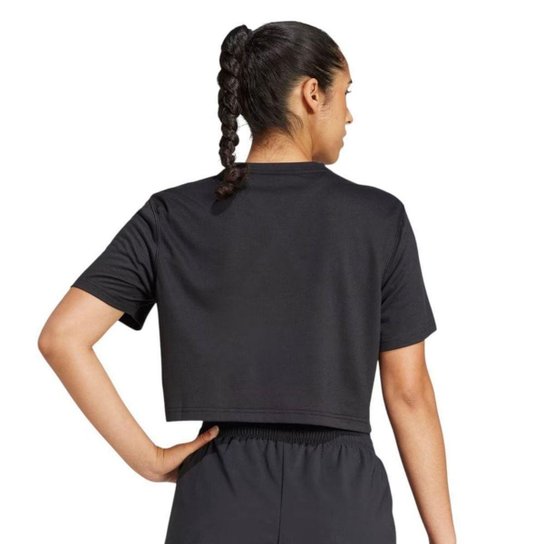 Camiseta Adidas Cropped Boxy Essentials Feminina - Preto PP