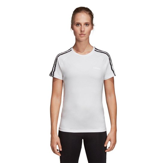 Camiseta Adidas D2M 3 Stripes Feminina