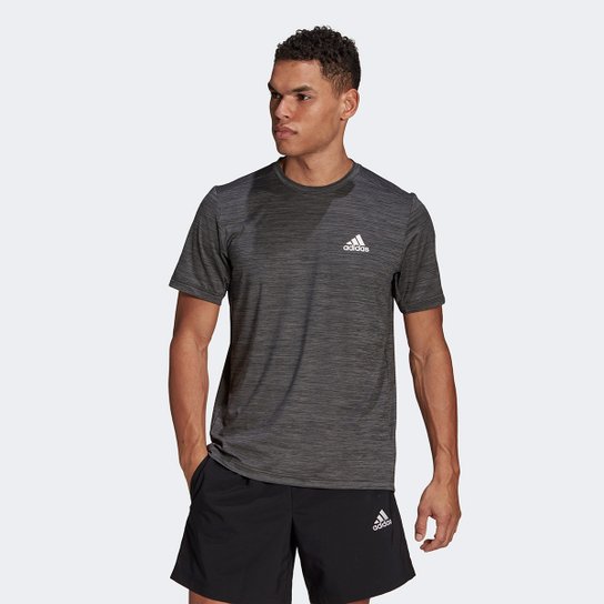 Camiseta Adidas D2M Heather Elastane Masculina