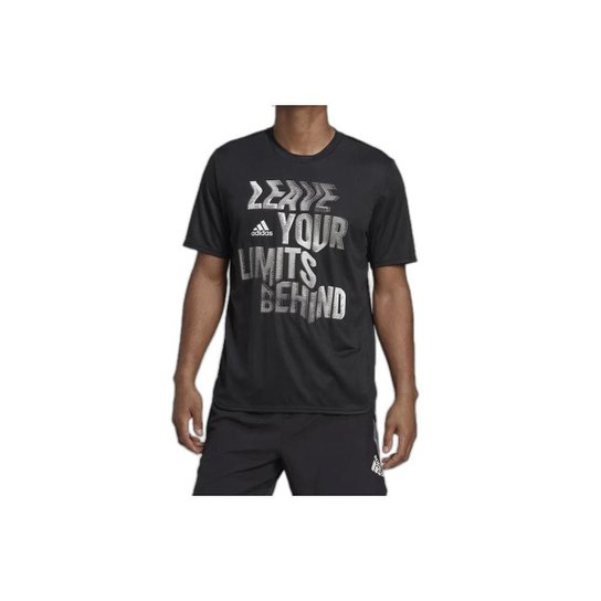 Camiseta Adidas D2M Slogan Masculina - Preto