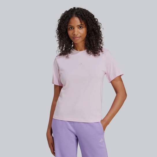 Camiseta Adidas ESS Small Logo Feminina Rosa
