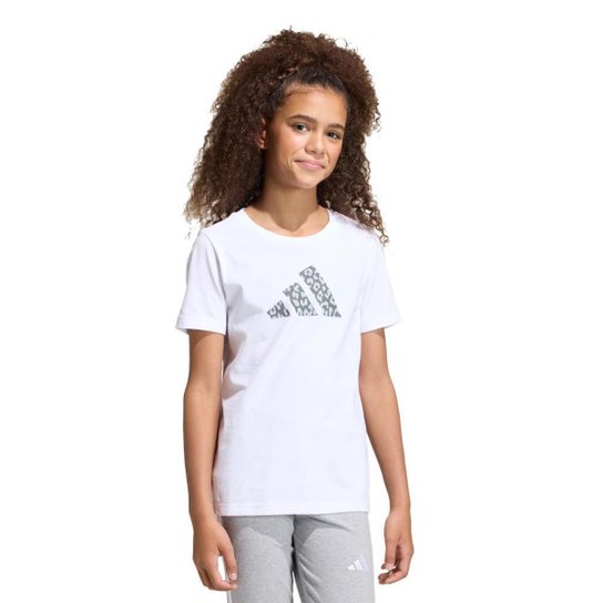 Camiseta Adidas Estampada Com Estampa Animal Junior Feminino.