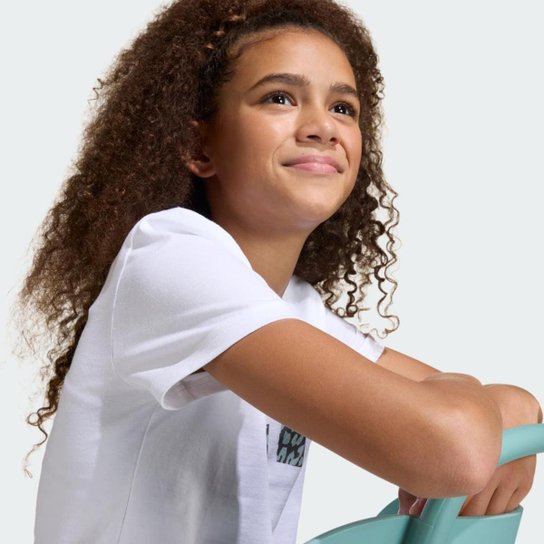 Camiseta Adidas Estampada Com Estampa Animal Junior Feminino.