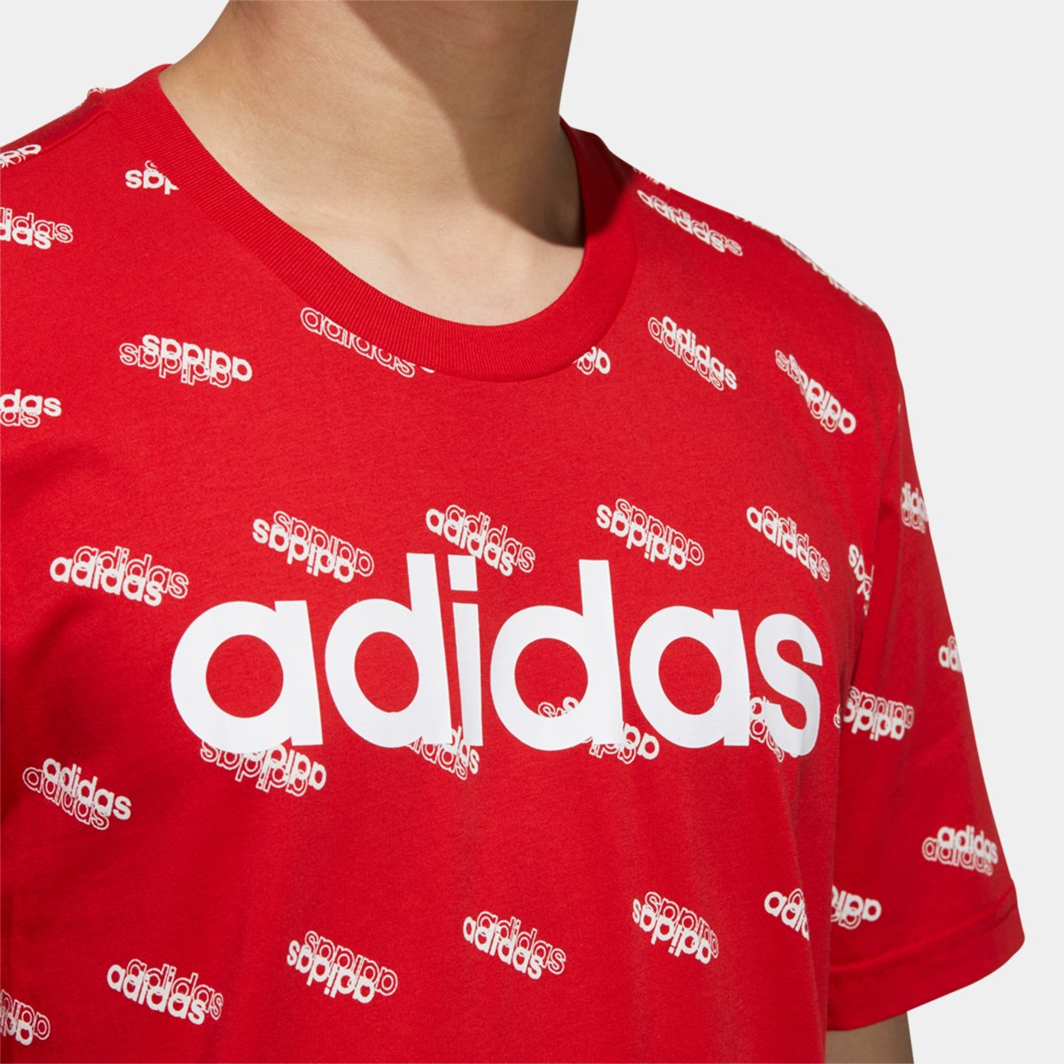 Camiseta Adidas Favorites Masculina - Vermelho+Branco | Loja do Inter