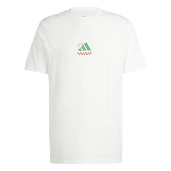 Camiseta Adidas Grafica Pizza Masculina Branco/ Verde/ Vermelho 2GG