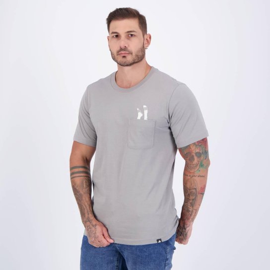 Camiseta Adidas Grafica Slide Com Bolso Cinza