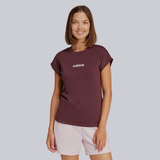 Camiseta Adidas Logo Linear Feminina Bordô