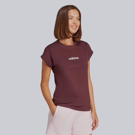 Camiseta Adidas Logo Linear Feminina Bordô