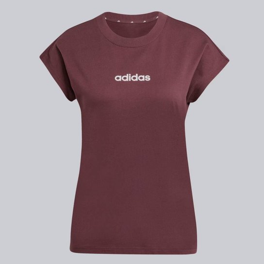 Camiseta Adidas Logo Linear Feminina Bordô