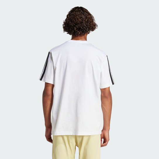 Camiseta Adidas Malha Simples Essentials Três Listras Masculina