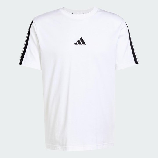Camiseta Adidas Malha Simples Essentials Três Listras Masculina