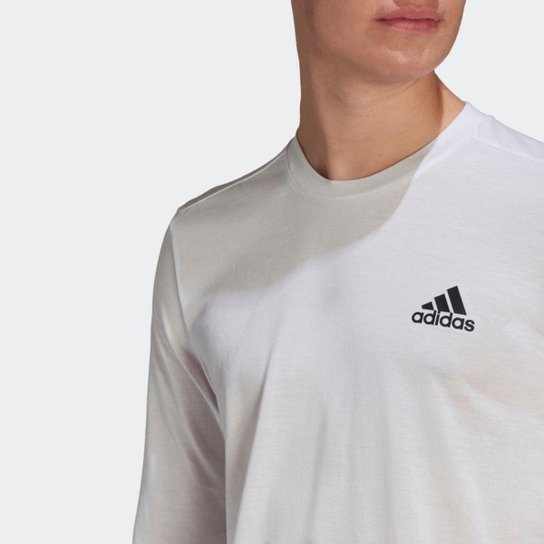Camiseta adidas Manga Longa D2M Feelready Branca GT5566