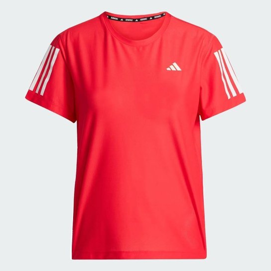 CAMISETA ADIDAS OWN THE RUN BASE FEMININA VERMELHO E BRANCO PP
