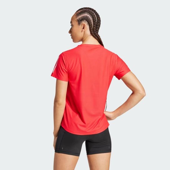 CAMISETA ADIDAS OWN THE RUN BASE FEMININA VERMELHO E BRANCO PP