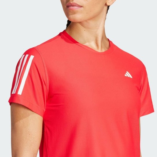 CAMISETA ADIDAS OWN THE RUN BASE FEMININA VERMELHO E BRANCO PP