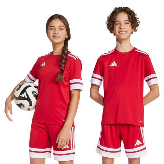 Camiseta Adidas Squadra 25 Infantil - Vermelho 9-10