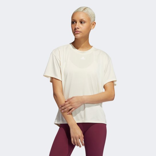 Camiseta Adidas Training Aeroready 3 Listras Feminina - Branco